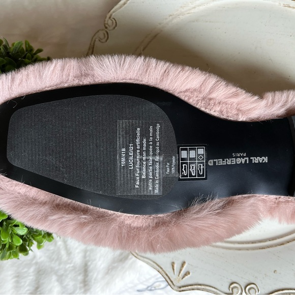 ‼️sold Karl Lagerfeld Paris Lucille fluffy slides size 10 new with tags - Picture 9 of 11